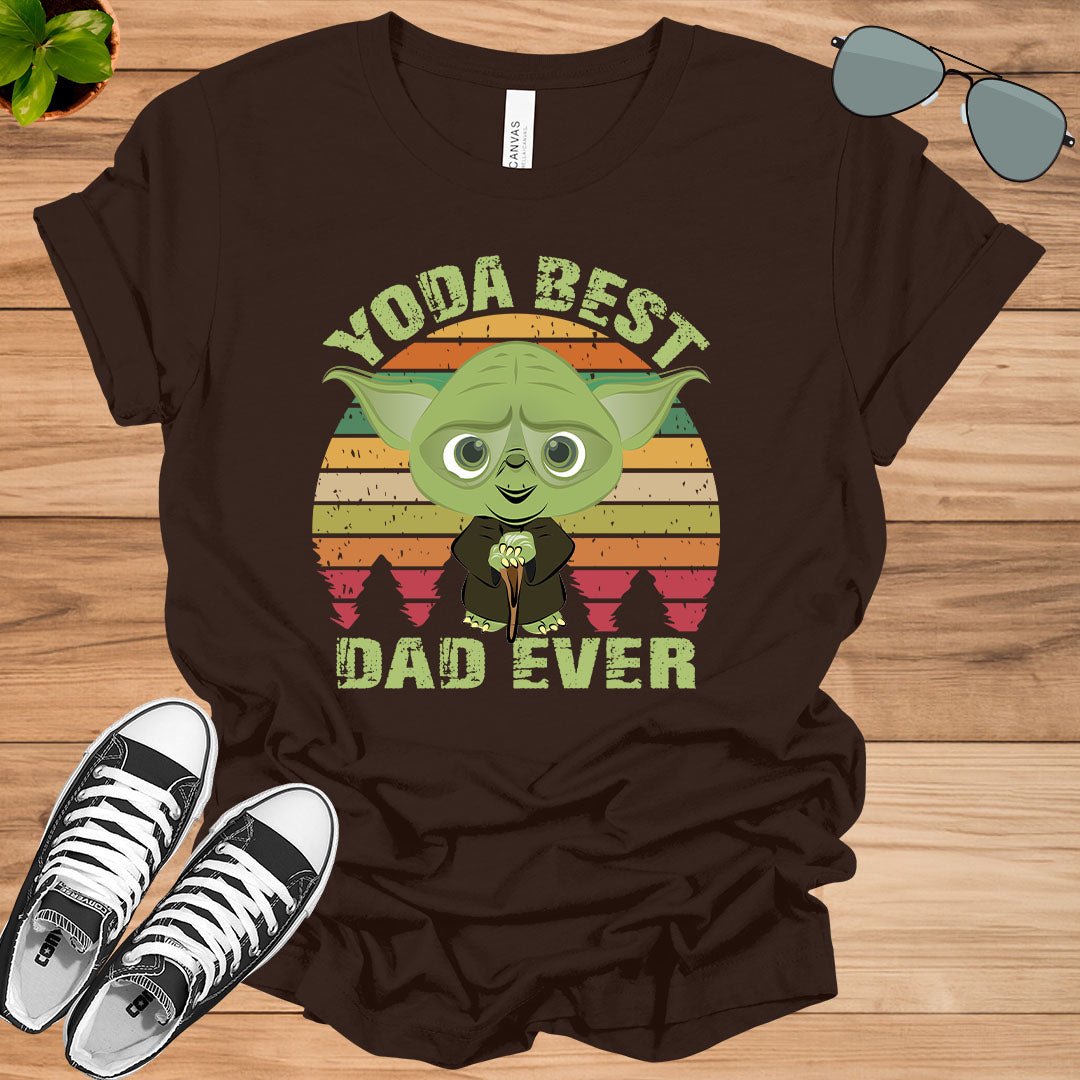 Retro Vintage Yoda Best Dad Ever T-Shirt.