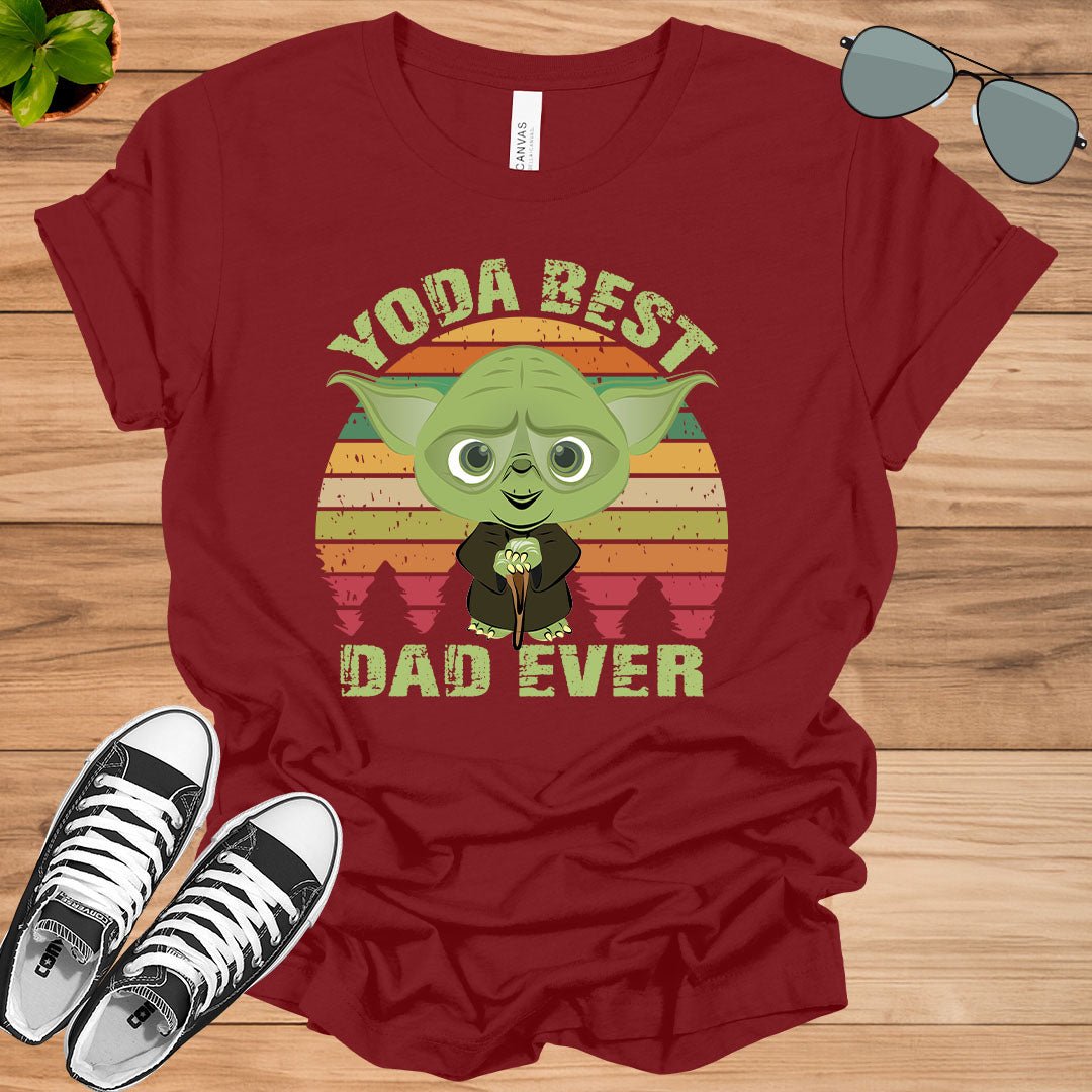 Retro Vintage Yoda Best Dad Ever T-Shirt.