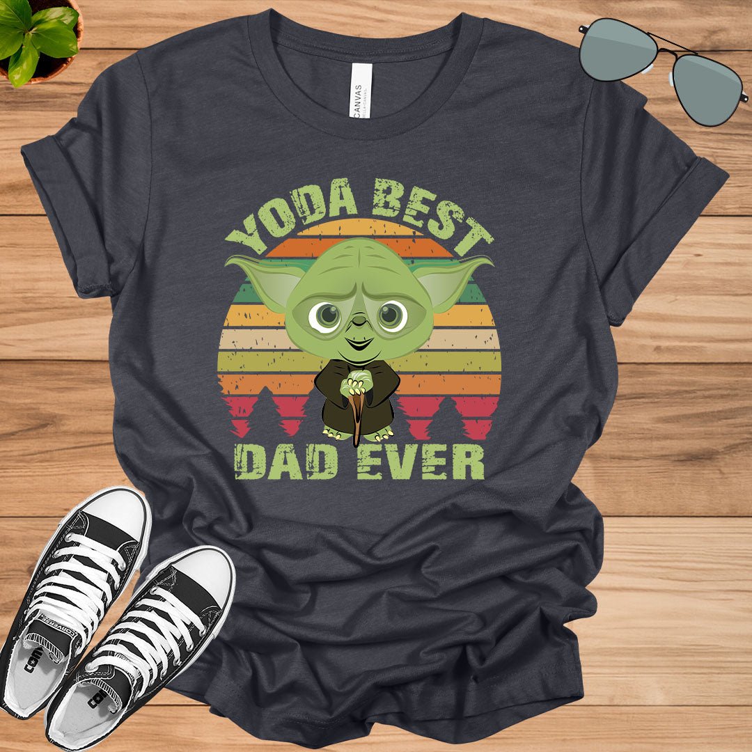 Retro Vintage Yoda Best Dad Ever T-Shirt.