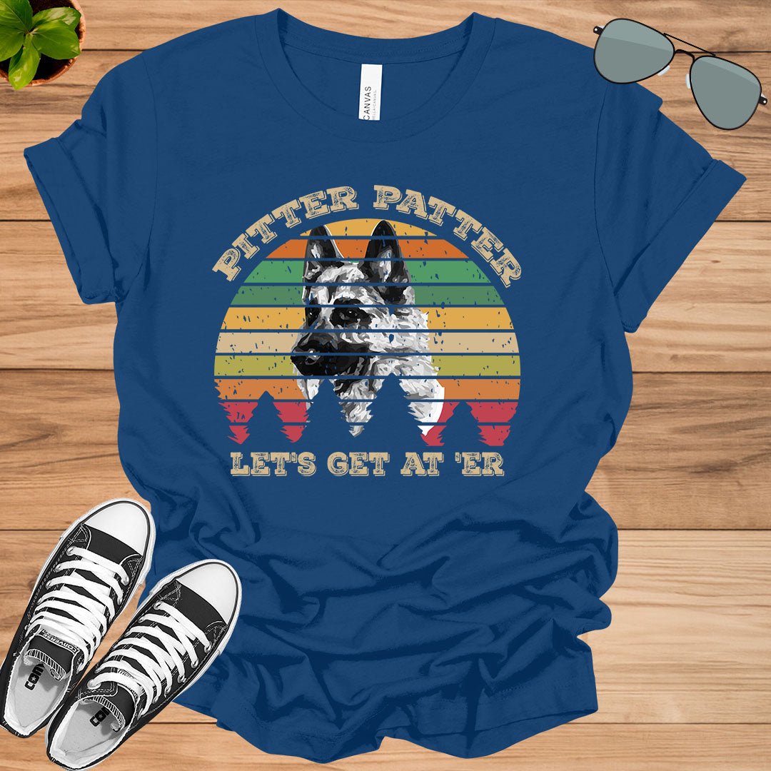 Pitter TShirt Patter German Shepherd Dog Funny Vintage Retro T-Shirt.