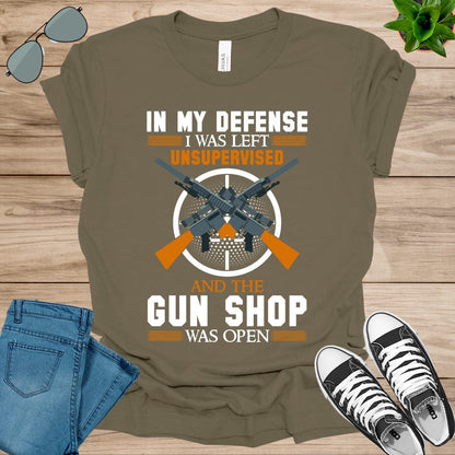 Cool Funny tee In My Defense I Was Left Unsupervised Unisex t-shirt.