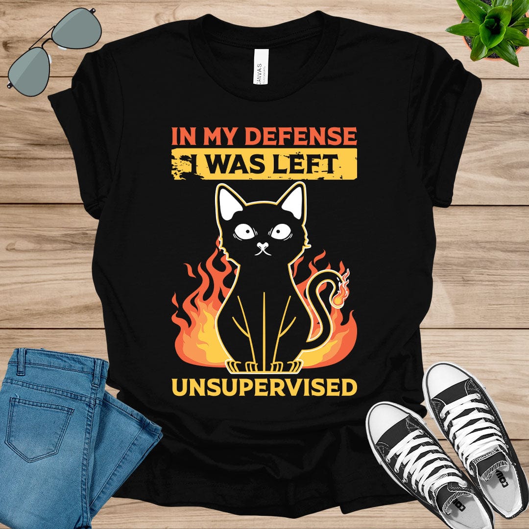 Cool Funny tee In My Defense I Was Left Unsupervised Unisex t-shirt.