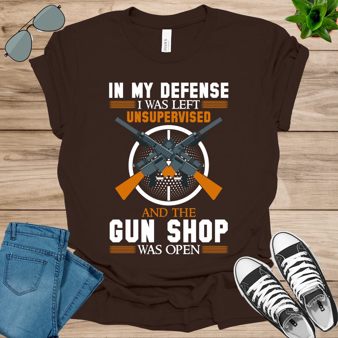 Cool Funny tee In My Defense I Was Left Unsupervised Unisex t-shirt.