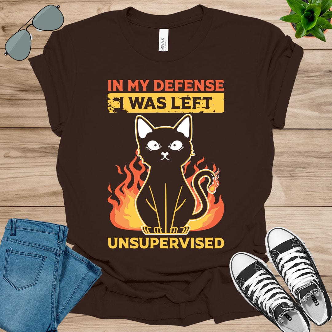 Cool Funny tee In My Defense I Was Left Unsupervised Unisex t-shirt.