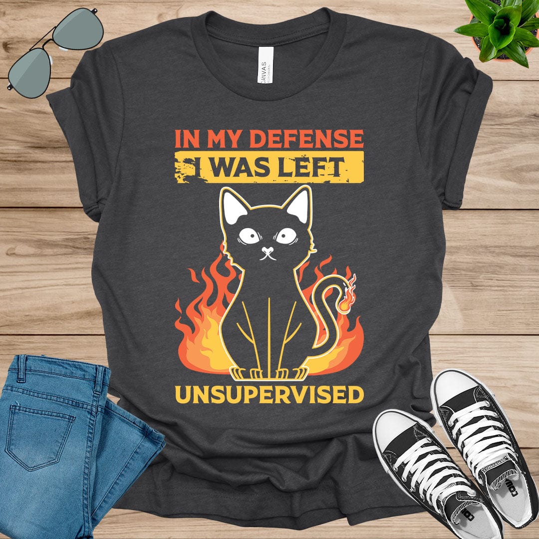 Cool Funny tee In My Defense I Was Left Unsupervised Unisex t-shirt.