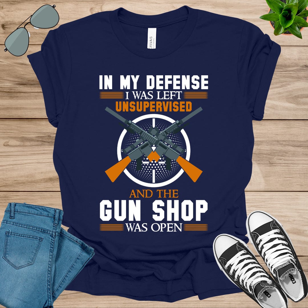 Cool Funny tee In My Defense I Was Left Unsupervised Unisex t-shirt.