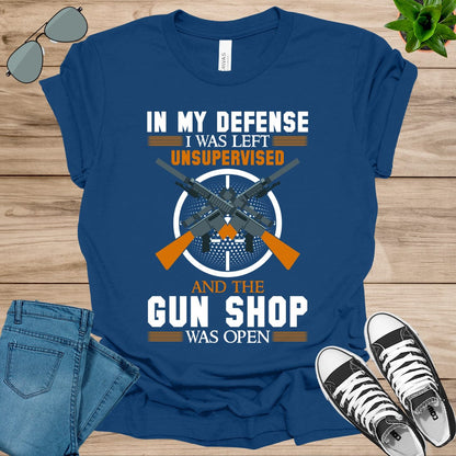 Cool Funny tee In My Defense I Was Left Unsupervised Unisex t-shirt.