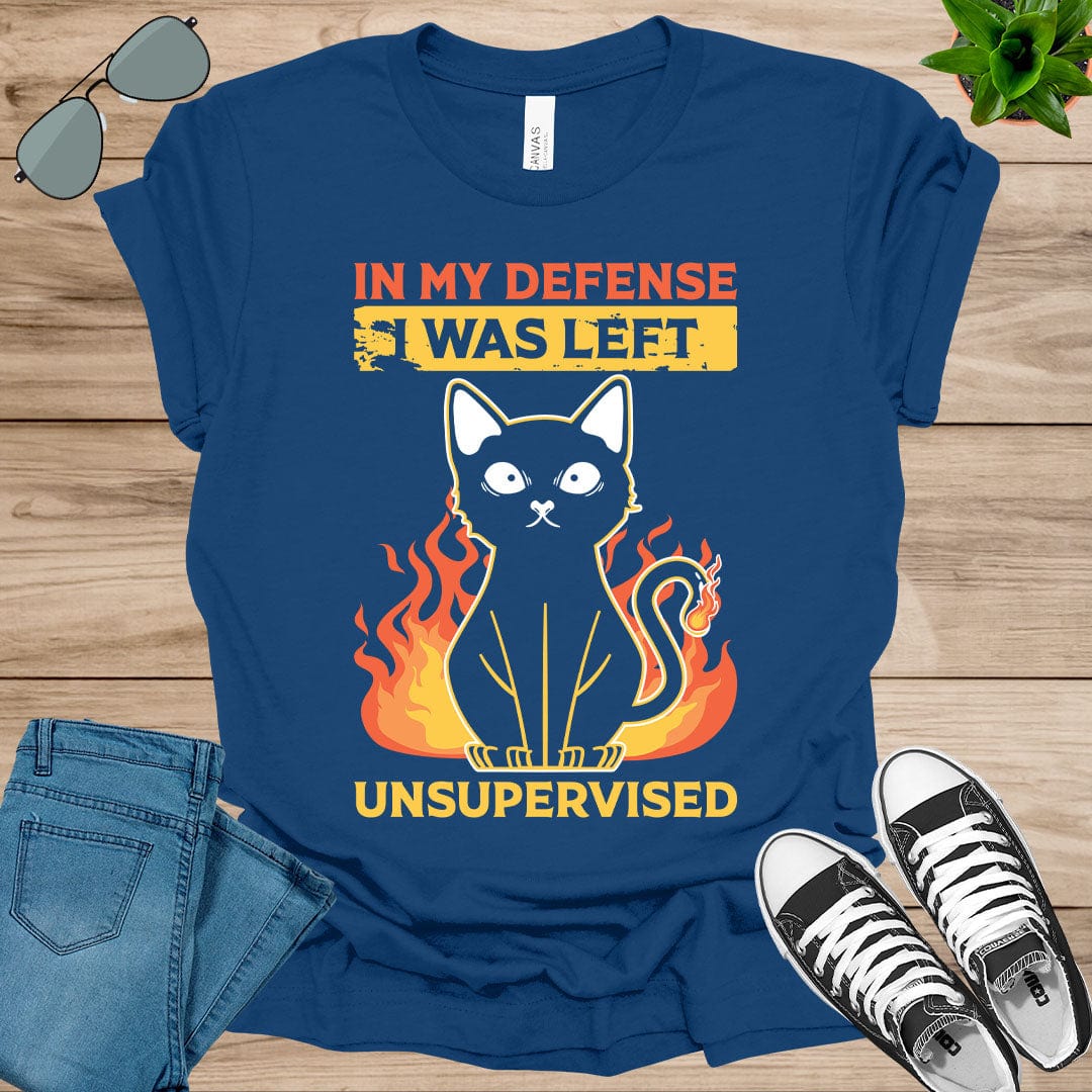 Cool Funny tee In My Defense I Was Left Unsupervised Unisex t-shirt.