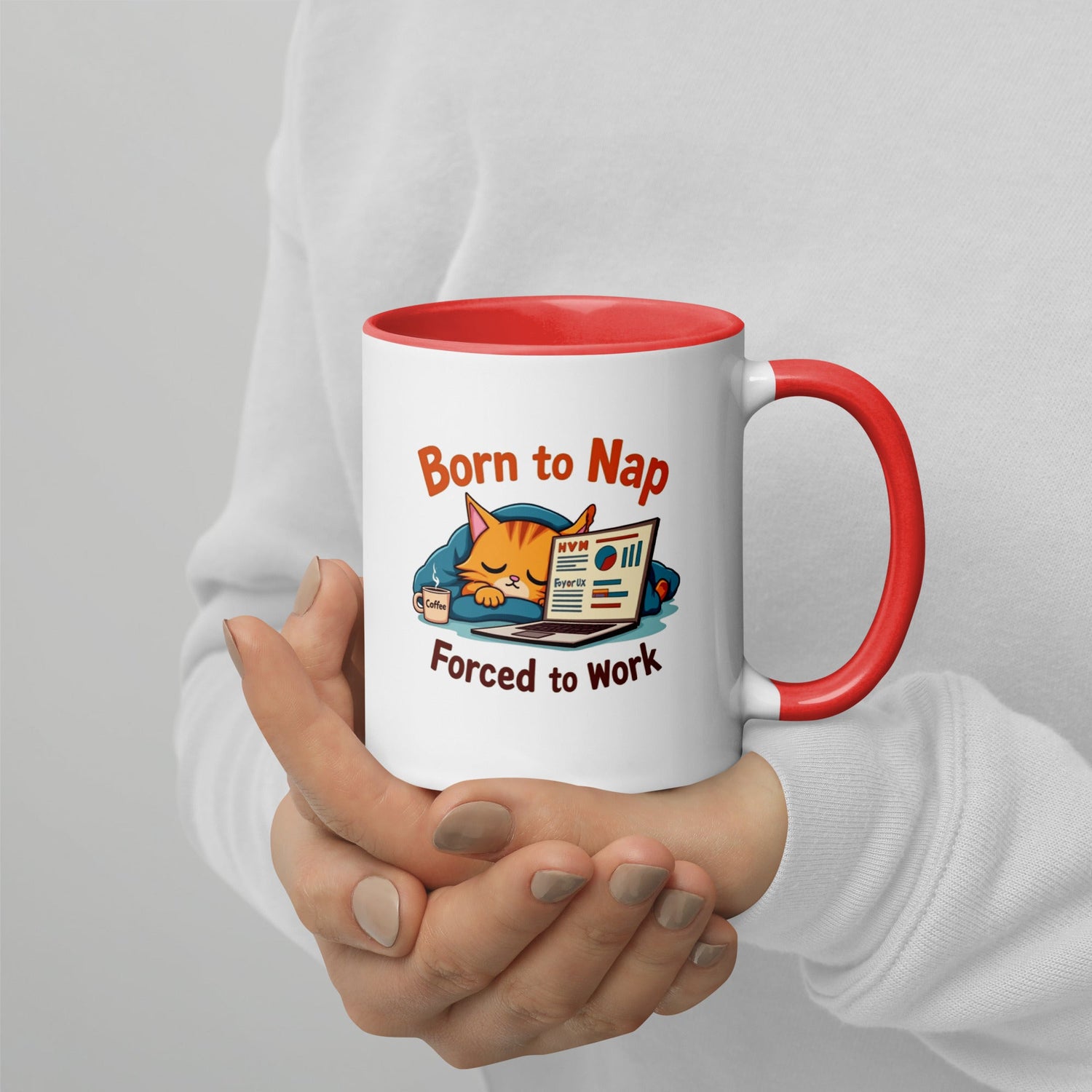 Born to Nap, Forced to Work | Funny Work &amp; Nap Lover Mug - tee1spread