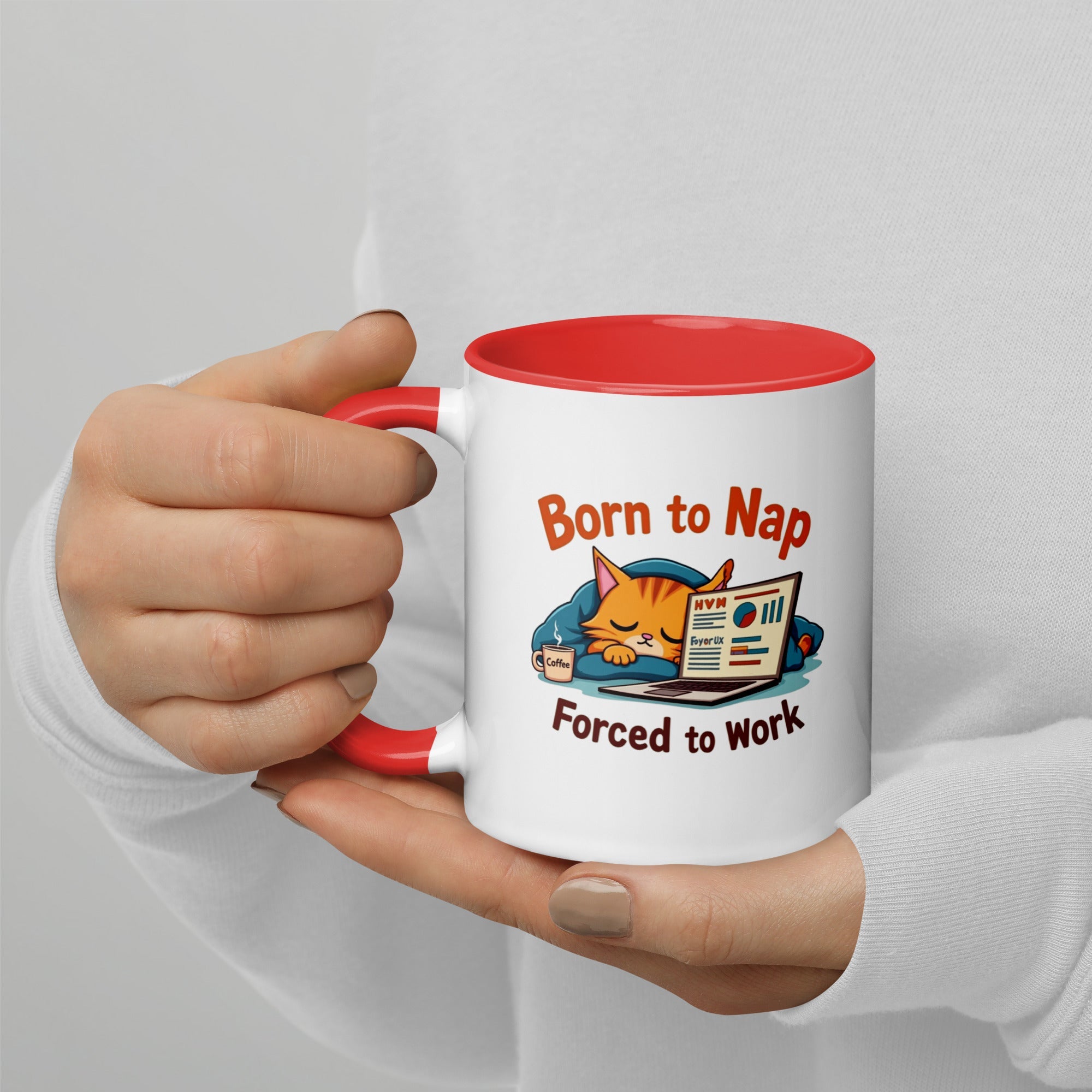 Born to Nap, Forced to Work | Funny Work &amp; Nap Lover Mug - tee1spread