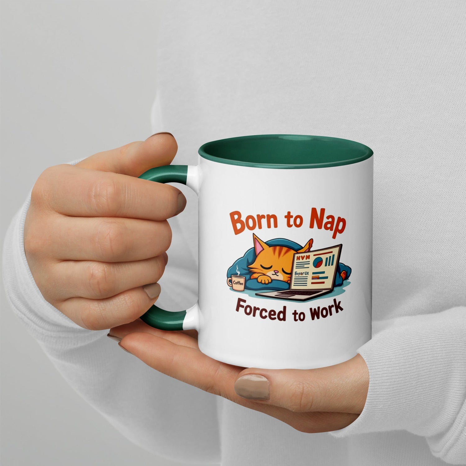 Born to Nap, Forced to Work | Funny Work &amp; Nap Lover Mug - tee1spread