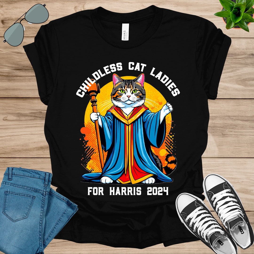 Cat Ladies for Kamala Funny Cat 2024 President Kamala - Harris Unisex t - shirt - tee1spread