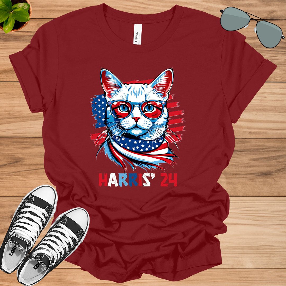 Cat Ladies for Kamala Funny Cat 2024 President Kamala - Harris Unisex t - shirt - tee1spread