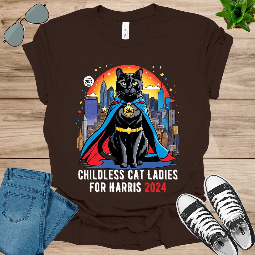 Cat Ladies for Kamala Funny Cat 2024 President Kamala - Harris Unisex t - shirt - tee1spread