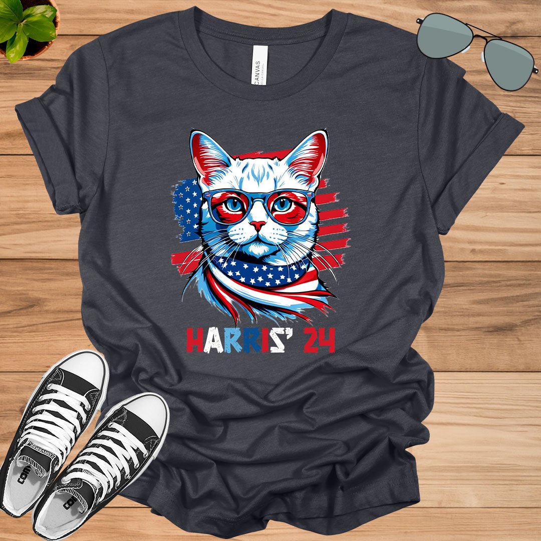 Cat Ladies for Kamala Funny Cat 2024 President Kamala - Harris Unisex t - shirt - tee1spread