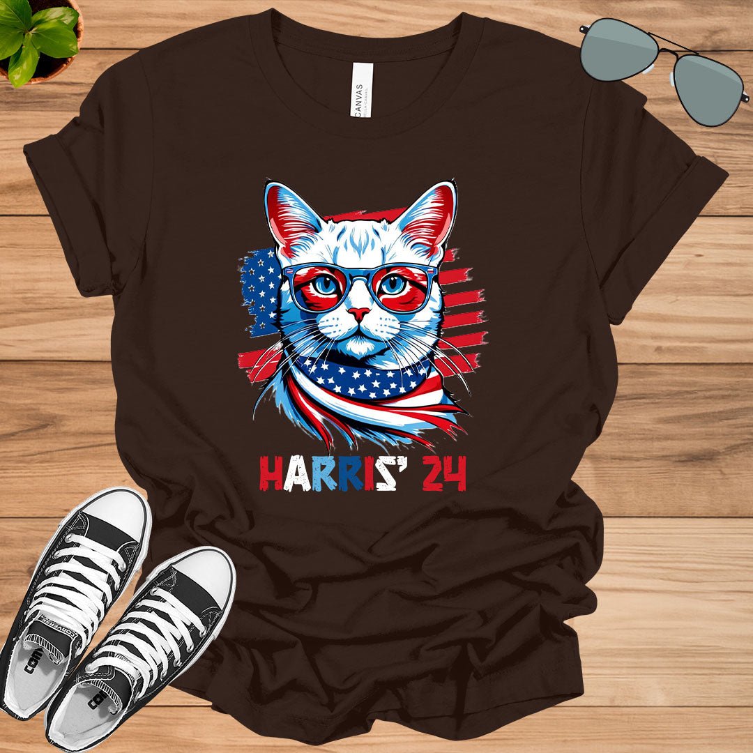 Cat Ladies for Kamala Funny Cat 2024 President Kamala - Harris Unisex t - shirt - tee1spread