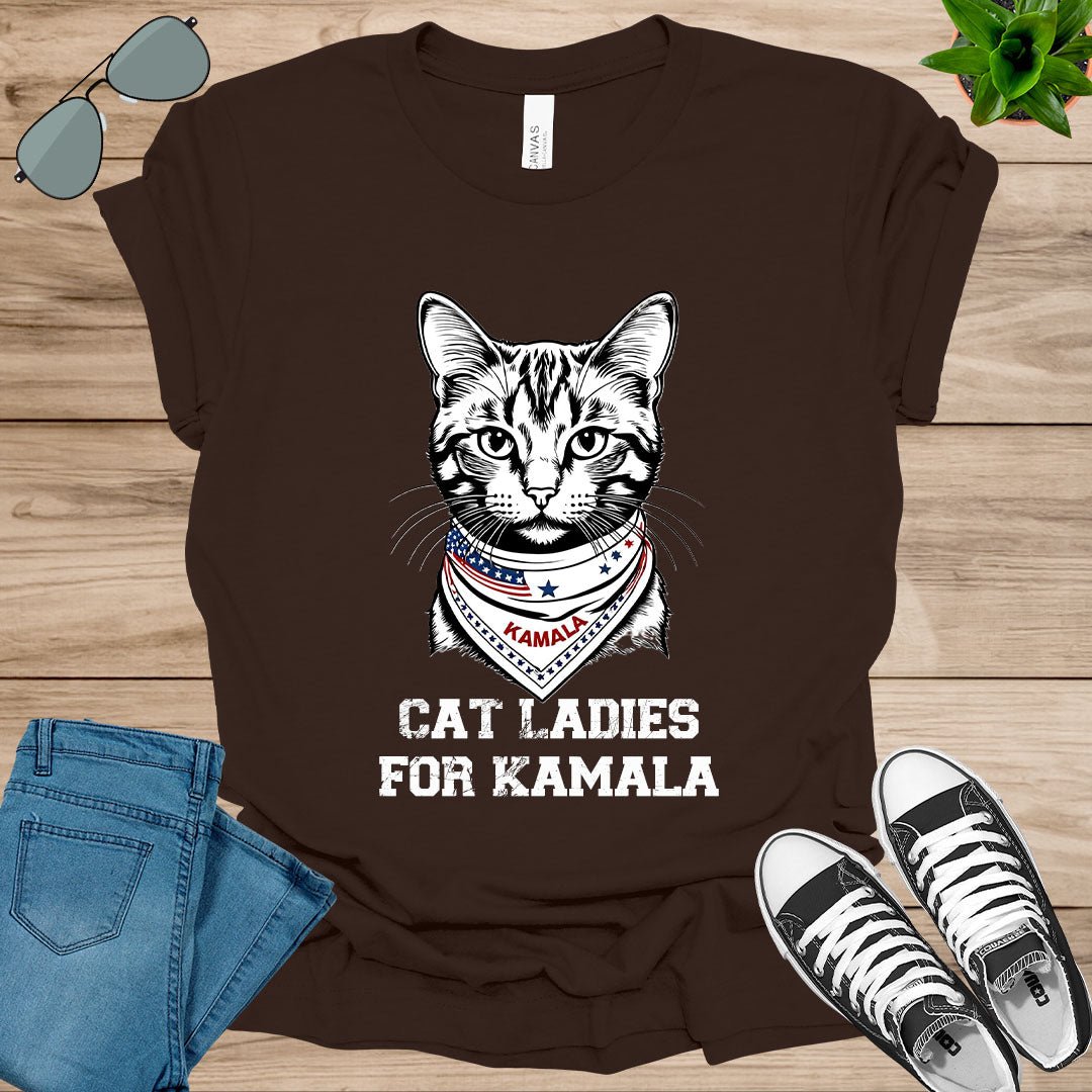 Cat Ladies for Kamala Funny Cat 2024 President Kamala - Harris Unisex t - shirt - tee1spread