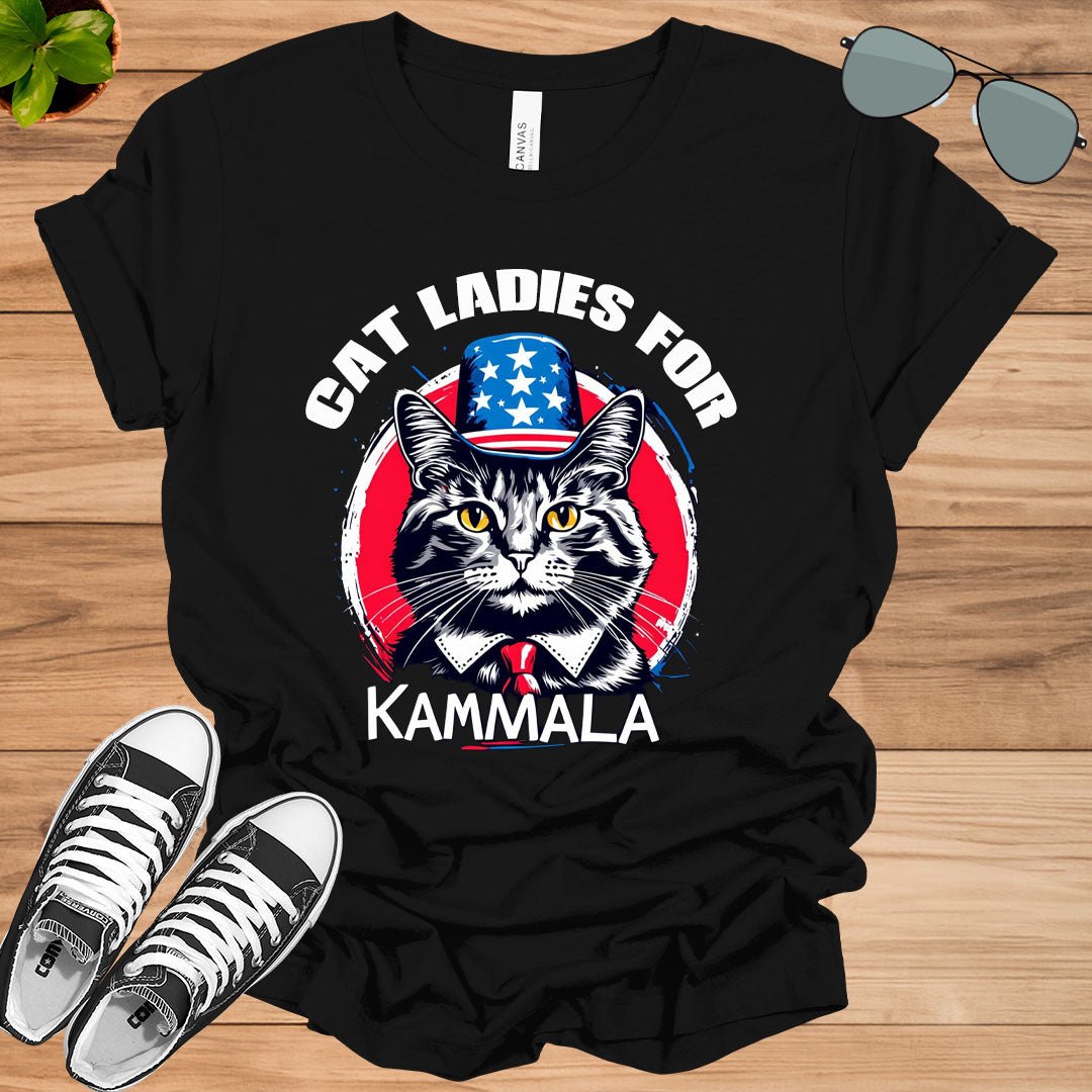 Cat Ladies for Kamala Funny Cat 2024 President Kamala - Harris Unisex t - shirt - tee1spread