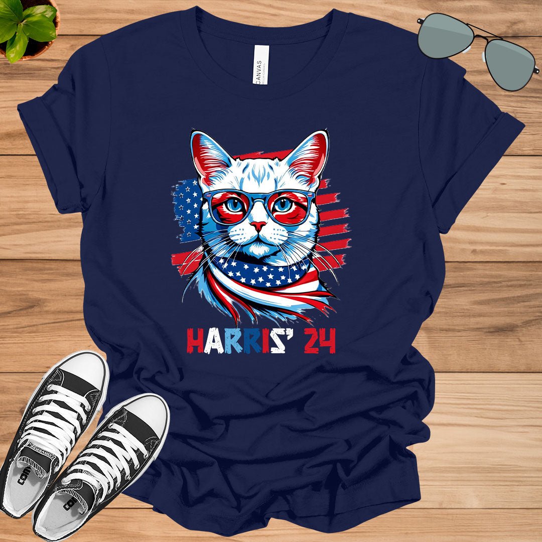 Cat Ladies for Kamala Funny Cat 2024 President Kamala - Harris Unisex t - shirt - tee1spread