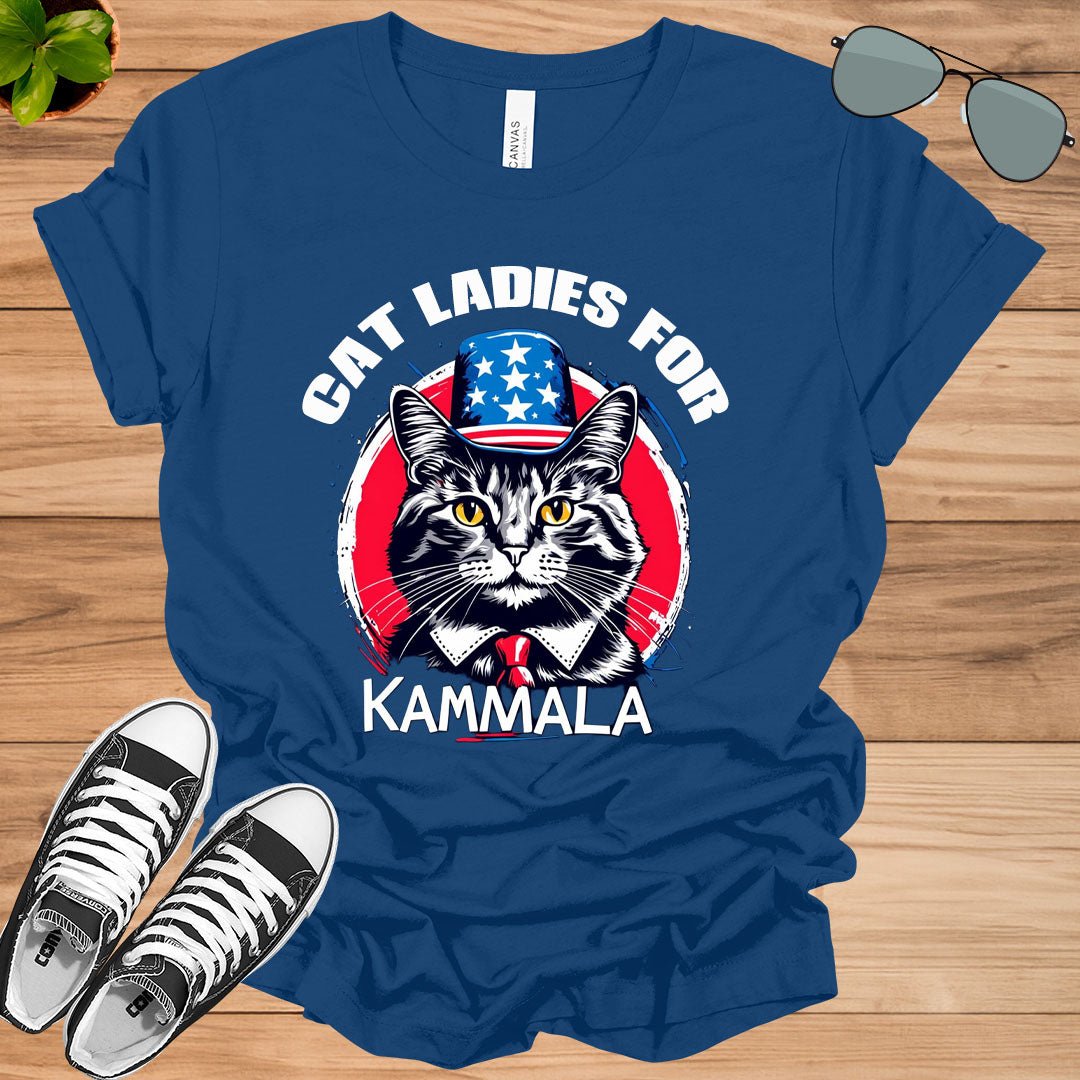 Cat Ladies for Kamala Funny Cat 2024 President Kamala - Harris Unisex t - shirt - tee1spread