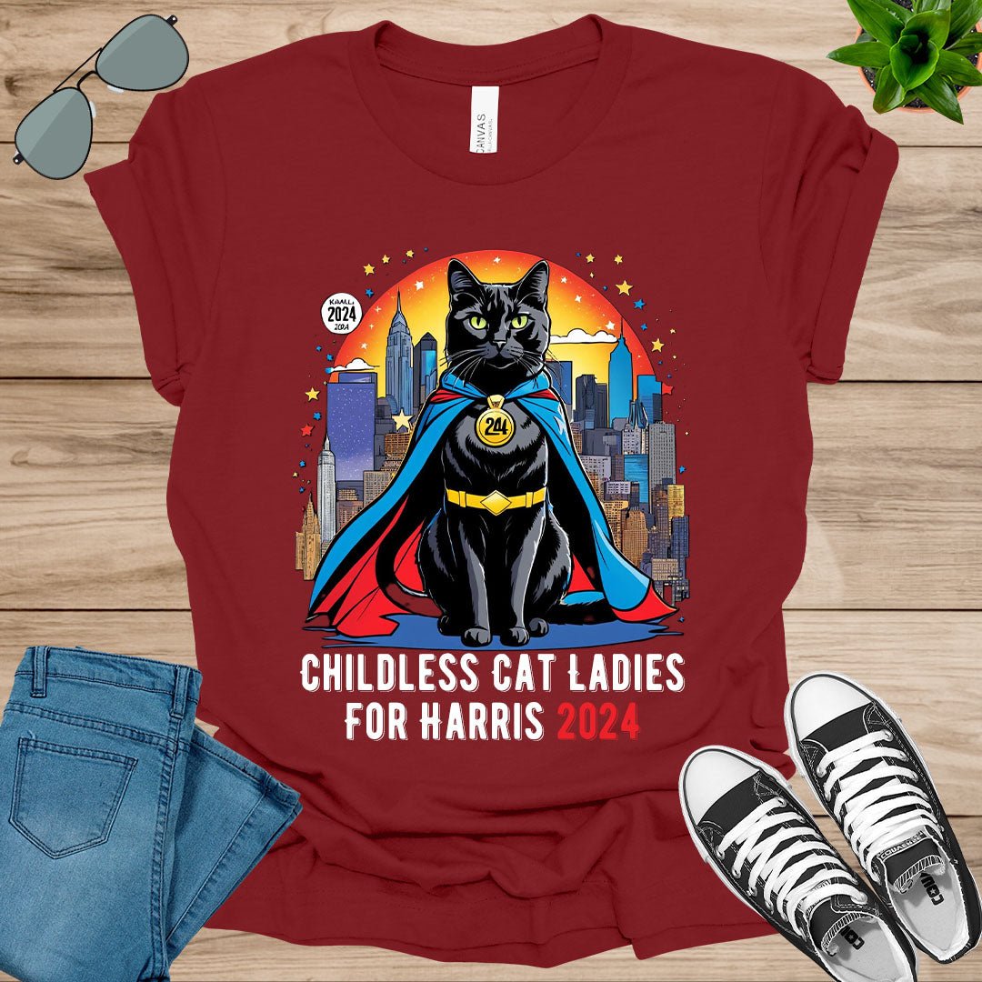 Cat Ladies for Kamala Funny Cat 2024 President Kamala - Harris Unisex t - shirt - tee1spread