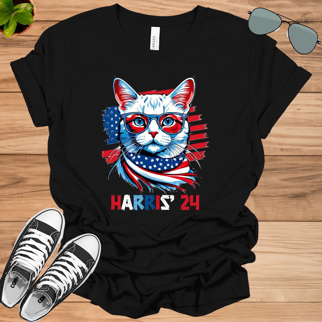 Cat Ladies for Kamala Funny Cat 2024 President Kamala - Harris Unisex t - shirt - tee1spread