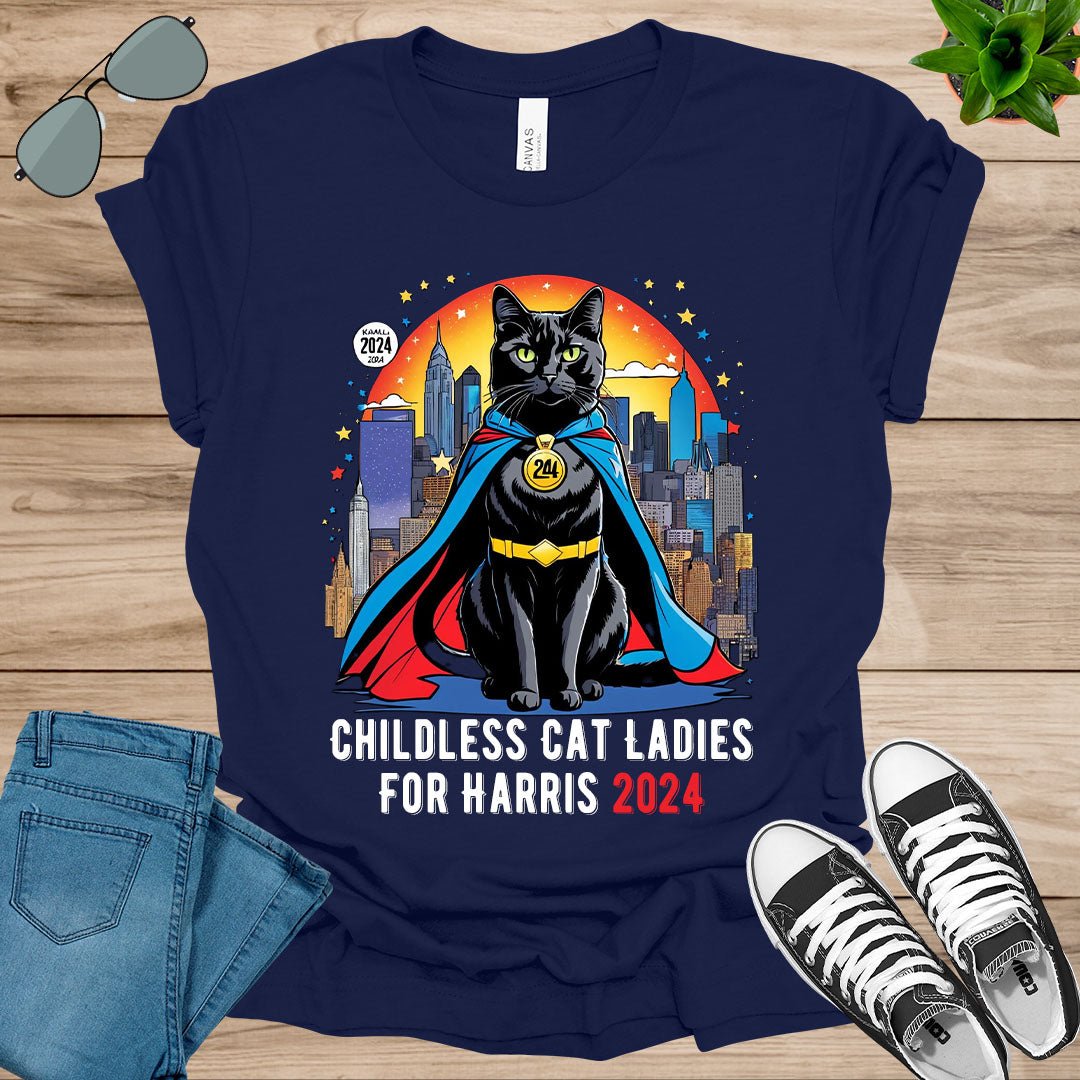 Cat Ladies for Kamala Funny Cat 2024 President Kamala - Harris Unisex t - shirt - tee1spread