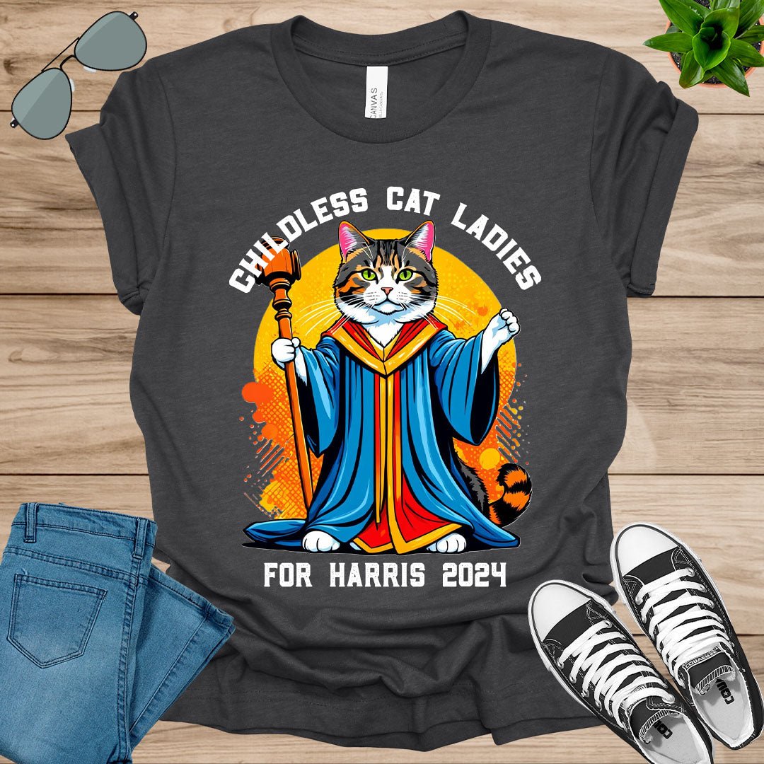 Cat Ladies for Kamala Funny Cat 2024 President Kamala - Harris Unisex t - shirt - tee1spread