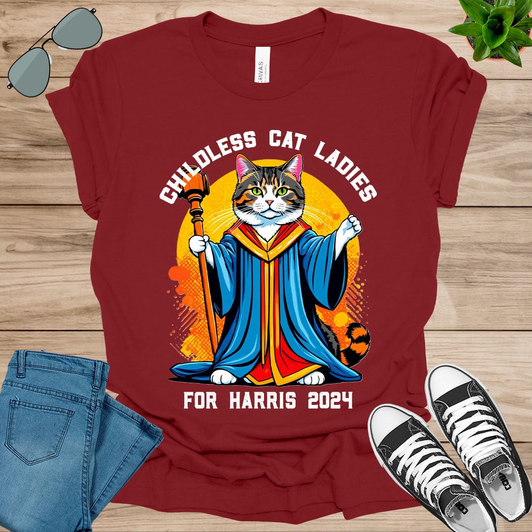 Cat Ladies for Kamala Funny Cat 2024 President Kamala - Harris Unisex t - shirt - tee1spread