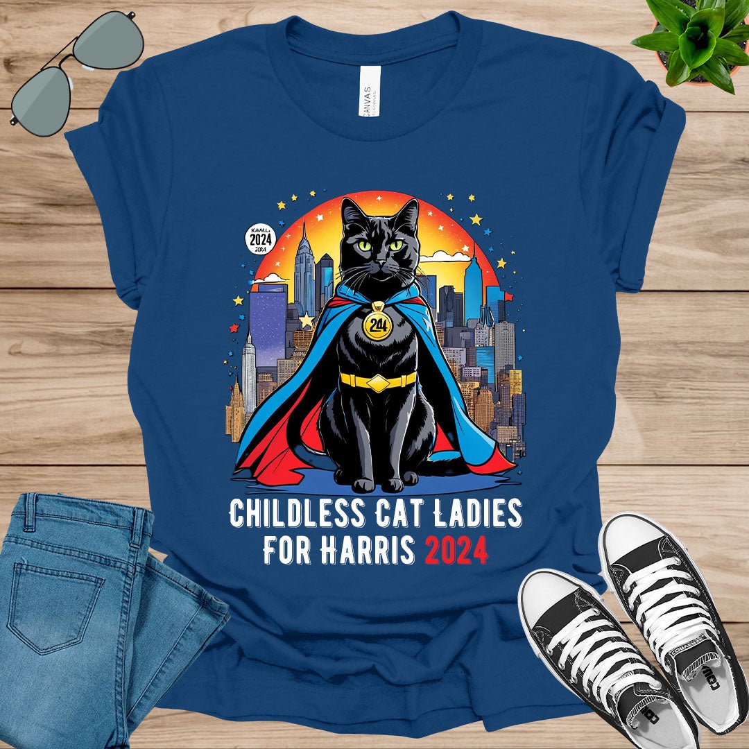 Cat Ladies for Kamala Funny Cat 2024 President Kamala - Harris Unisex t - shirt - tee1spread