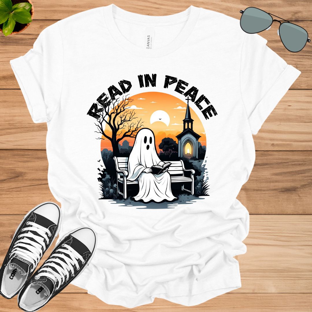 Comfort Colors Halloween Ghost Read In Peace Unisex t-shirt - tee1spread