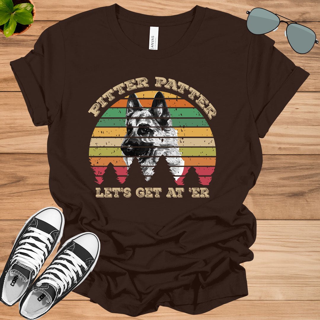 Pitter TShirt Patter German Shepherd Dog Funny Vintage Retro T-Shirt.