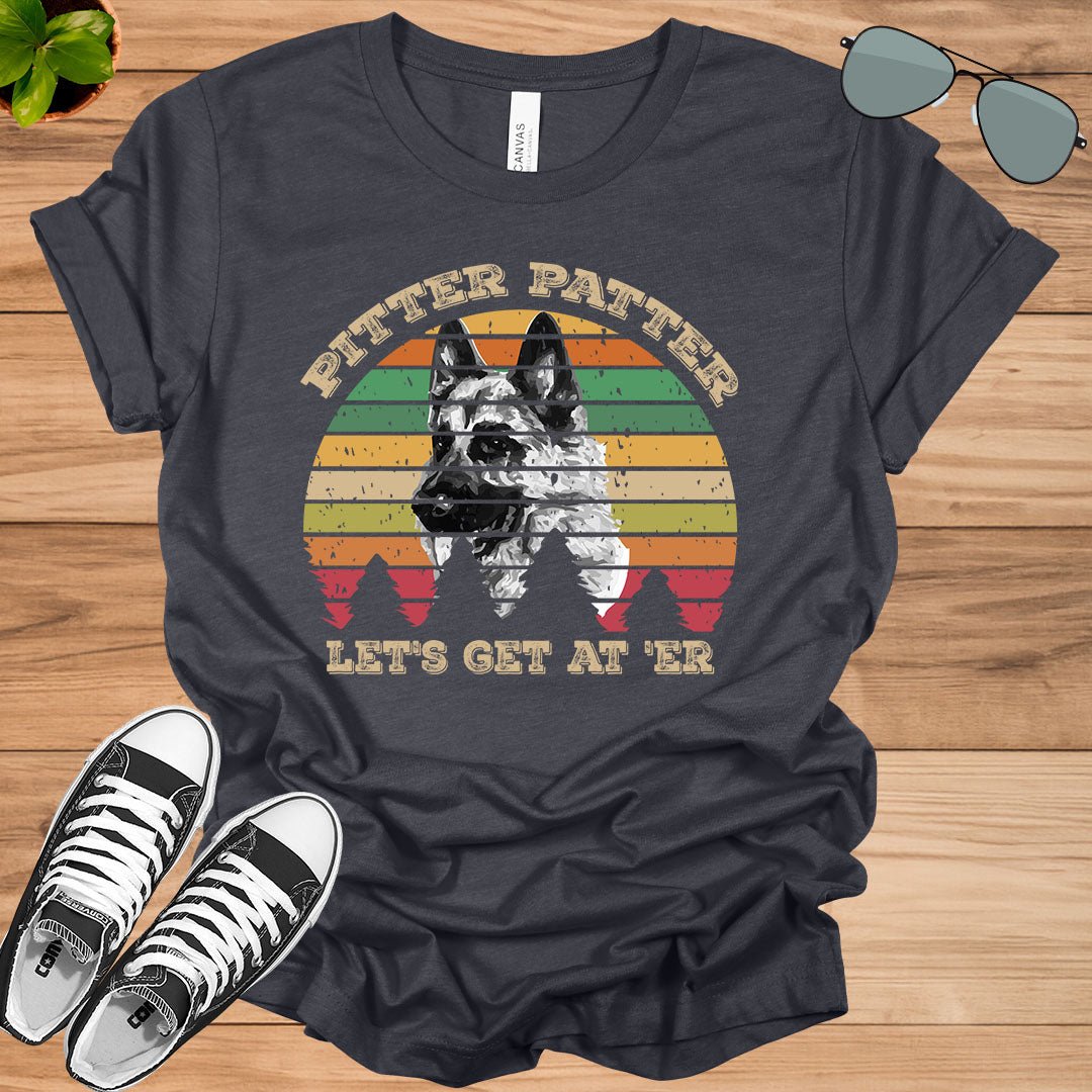 Pitter TShirt Patter German Shepherd Dog Funny Vintage Retro T-Shirt.