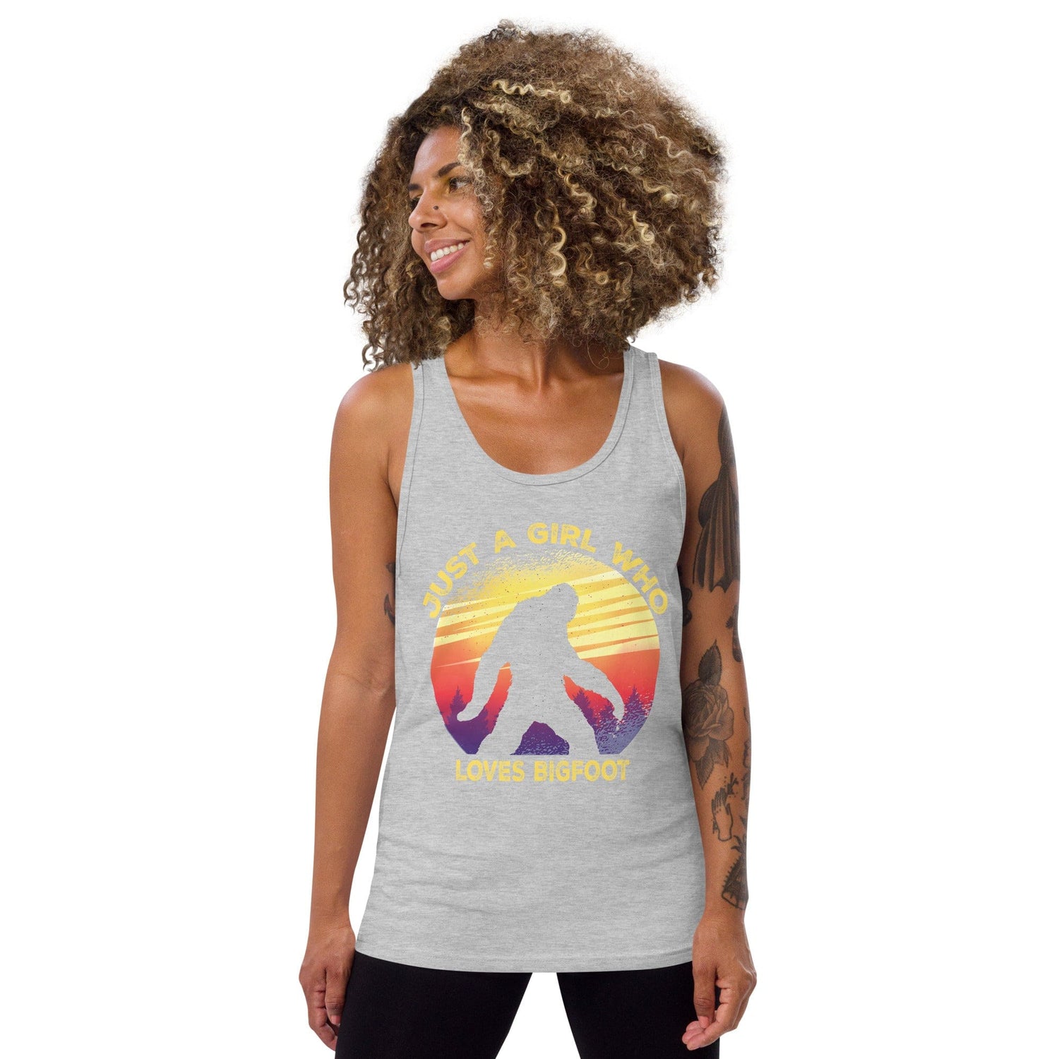 Just a Girl Who Loves Sasquatch - Bigfoot Girl Unisex Tank Top.