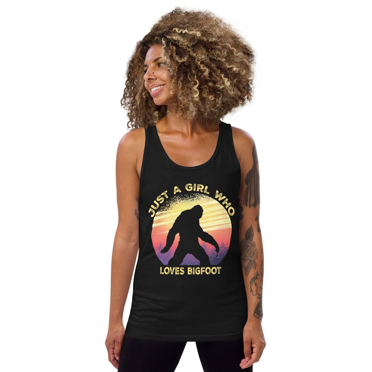 Just a Girl Who Loves Sasquatch - Bigfoot Girl Unisex Tank Top.