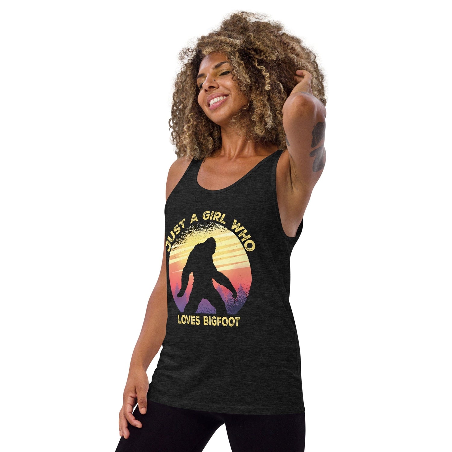 Just a Girl Who Loves Sasquatch - Bigfoot Girl Unisex Tank Top.