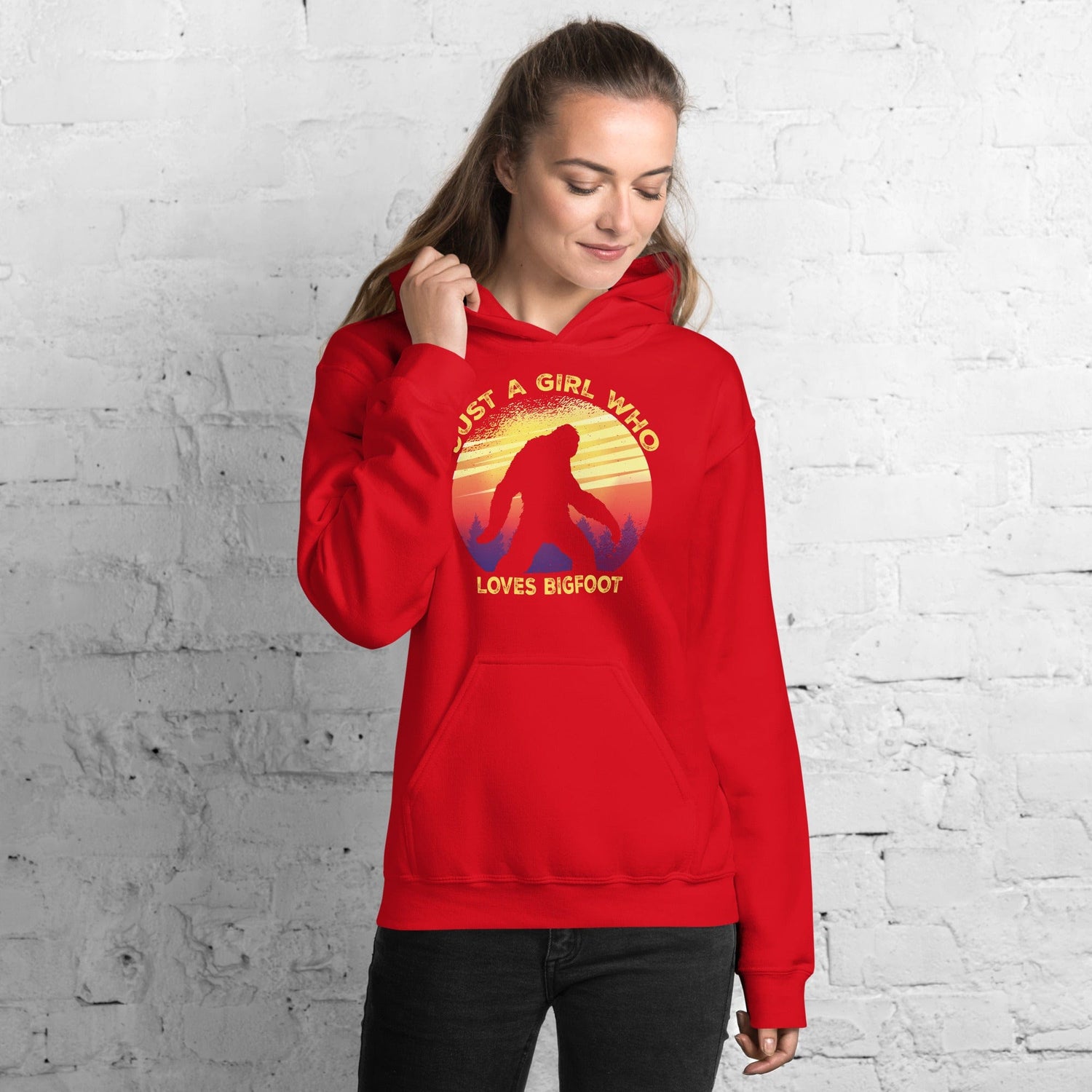 Just a Girl Who Loves Sasquatch - Bigfoot Girl Unisex Hoodie.