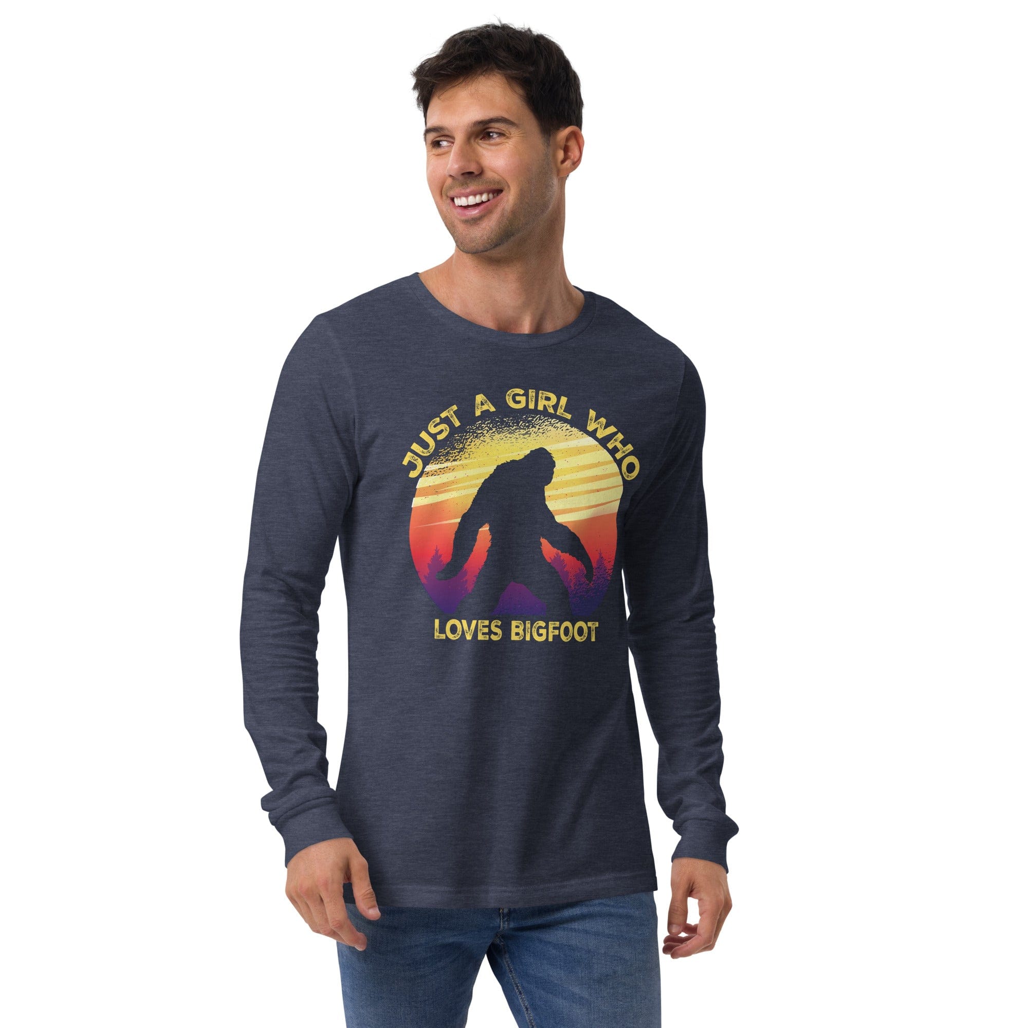 Just a Girl Who Loves Sasquatch - Bigfoot Girl Unisex Long Sleeve Tee.