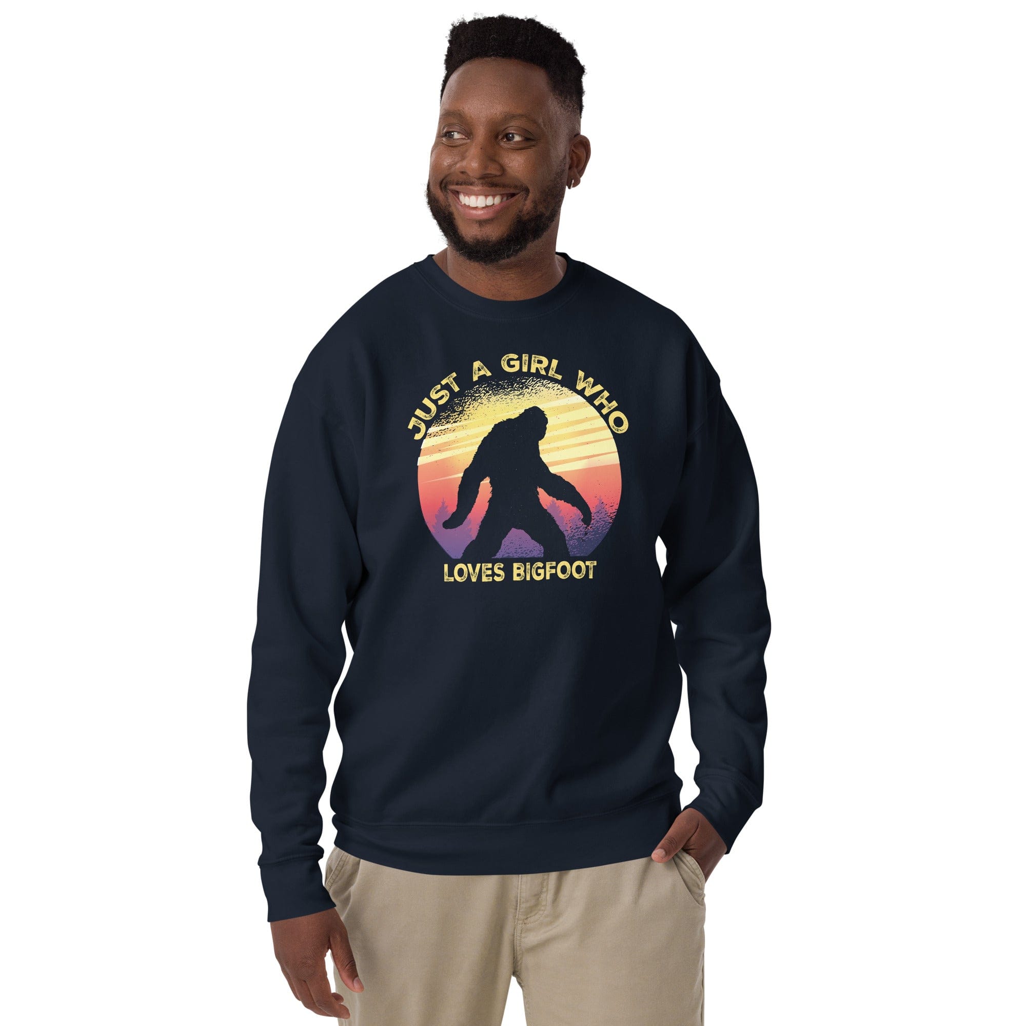 Just a Girl Who Loves Sasquatch - Bigfoot Girl Unisex Premium Sweatshirt.